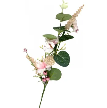 umělá květina Vývazek eukalyptus + sasanka 40cm