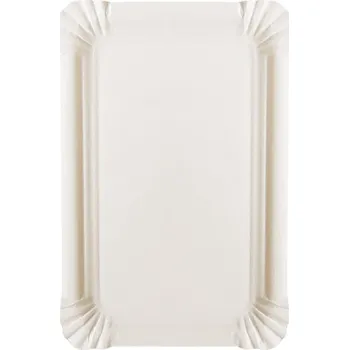 Jednorázové nádobí Tácek papírový BIO virgin 4c, 20x13cm bílý - 1000 ks