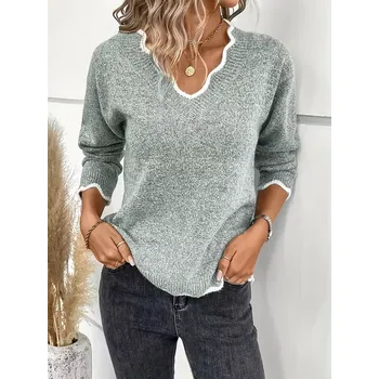 Dámský svetr Dámský pletený svetr Barva: Zelená, Velikostní tabulka: S