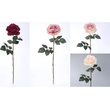 umělá květina Růže X1 - 68 cm mix barev Barva: Žluto-růžová