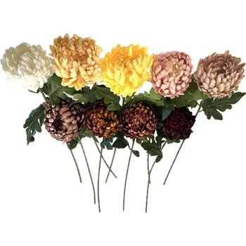 Obal na květináč Chryzantéma plnokvětá 73 cm mix barev, hlava pr.13 cm Barva: Béžová