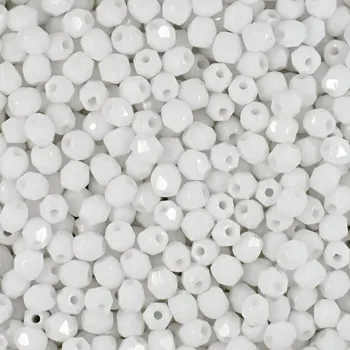 Dětské navlékací korálky Manumi české broušené korálky 3 mm Alabaster