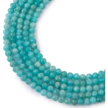 Dětské navlékací korálky Korálky z minerálu Amazonit Peru 4 mm broušené