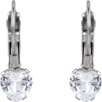 Náušnice Náušnice z nerezové oceli s broušeným kamínkem - 1 crystal srdce