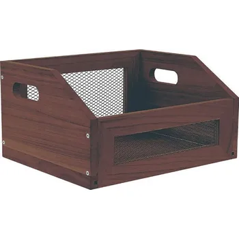 Příslušenství pro gramofon Muziker Retro Style Mesh Self-assembly Vinyl Records Trapezoidal Crate Box na LP desky Brown