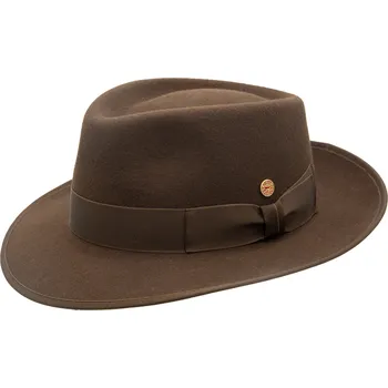 Klobouk Hnědý klobouk Fedora Bogart - Mayser - Mio Velikost: 57 cm (M)