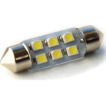 Autožárovka Rabel 39 mm 6 smd C5W C10W C15W SV8,5 bílá