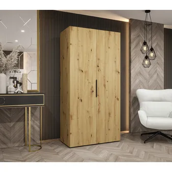 Šatní skříň Šatní skříň Abi Marbella 1 Rozměry: 100 cm, Pásky / úchyty: Černá, Barva korpusu + barva dveří: Kašmír + Kašmír