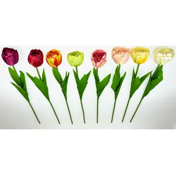 umělá květina Tulipán DUTCH 46 cm látka/guma mix barev Barva: Oranžová