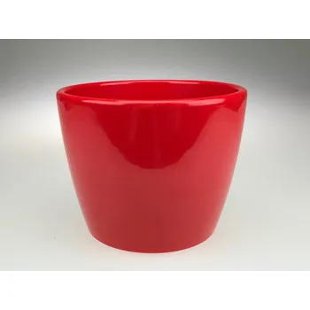 Obal na květináč Obal keramický pr.8 cm červený ZT7200 Barva: Červená