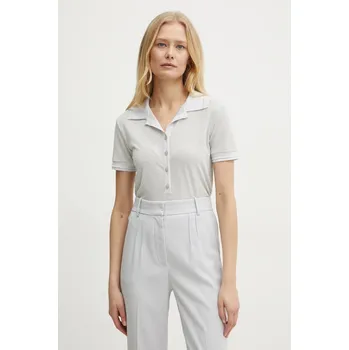 Pánské tričko Polo tričko Patrizia Pepe stříbrná barva, 8K0279 K128 8K0279.K128 09A, vel. 34