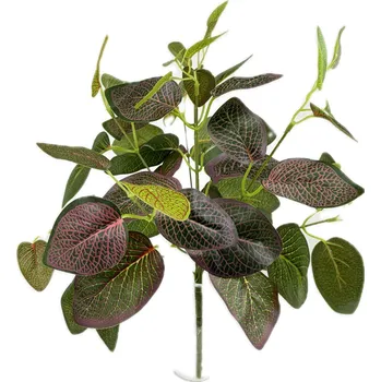 umělá květina Zeleň umělá - Fitónie zelenorůžová, keřík 8 výhonů 33 cm