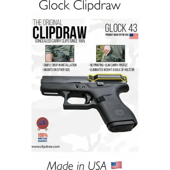 Příslušenství pro sportovní střelbu Clipdraw G-43 B - Spona na skryté nošení pro Glock 43 / 43X / 48