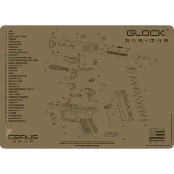 Cerus Gear MAT-SMALL-GLK-42-SCH-COY - Podložka pro čištění zbraní GLOCK 42-43 SCHEMATIC COY