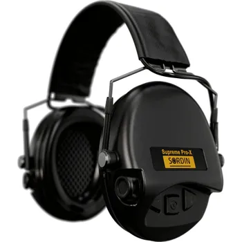 Sluchátka Sordin 74302-X/L-02-S - Elektronická sluchátka Sordin Supreme Pro-X Slim, Hear2, Leather band, černá