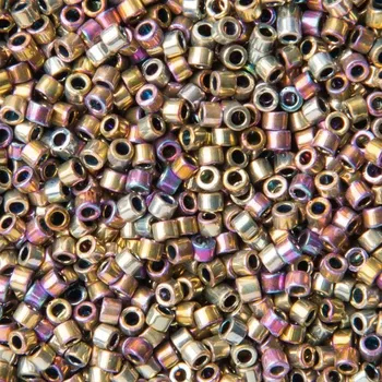 Prsten Miyuki Rokajlové korálky - Miyuki Delica 11/0 (DB-541-50) Palladium Spectrum Gold
