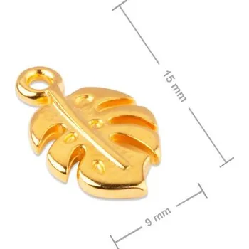 Přívěsek Manumi přívěsek Monstera list 15x9 mm pozlacený