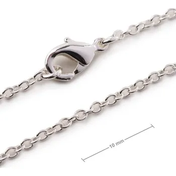 Řetízek Bižuterní řetízek s 2 mm okem se zapínáním v barvě stříbra 50cm