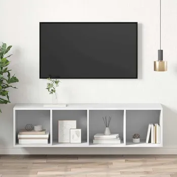 Nábytek vidaXL Nástěnná TV skříňka 37 x 37 x 142,5 cm dřevotříska [805495] Barva: Bílá