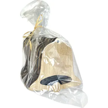 Vánoční dekorace Zvonečky dřevěné přízdoba 8 cm set 10 ks bílé/natur Barva: Natur