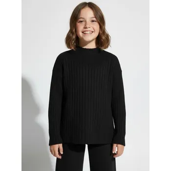 Dívčí svetr Sinsay - Žebrovaný pletený svetr - černá - 679DY-99X - 679DY-99X-104