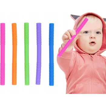 Silikonové kousátko na prořezávání zoubků, vícebarevné, 5 ks