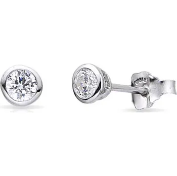 Náušnice JKB Jewel Stříbrné náušnice pecky s čirými zirkony 3,5 mm