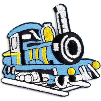 Textilní nažehlovací páska Nažehlovačka auto, traktor, loď - 29 modrá jeans vláček