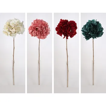 umělá květina Hortenzie samet LUX 62 cm mix barev Barva: Zelená