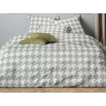 Povlečení Mistral Home povlečení bavlněný satén Pied de Poule šedá - 140x200 / 70x90 cm