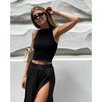 BeChick Černý úpletový top Simple Bechick ❤