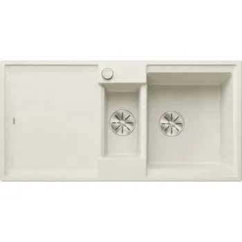 Granitový dřez Blanco ADIRA 6 S-F Silgranit bílá soft oboustranné provedení s excentrem - 527614