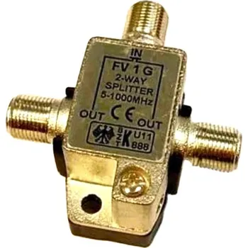 Anténní zesilovač RF03 Rozboč.2x 3,2dB "F" T odlitek FV1