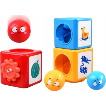 Skládačka/Vkládačka Hola Věž s kuličkami vícebarevná