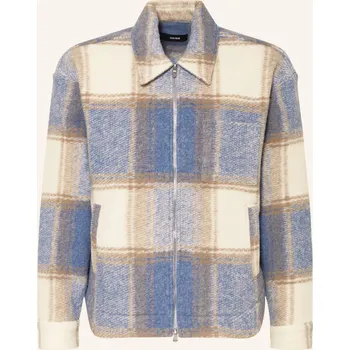 Dámský blejzr Reiss Pánská Flanelová Přebírací Bunda Morton, tmavě modrá /...