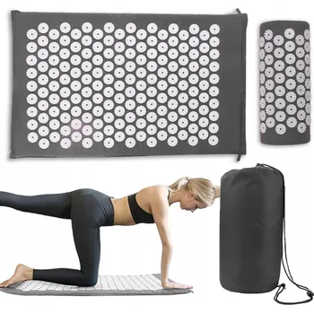 podložka na cvičení Sada akupresurní podložka šedá s polštářkem 67 x 42 cm