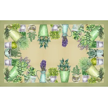 ubrus Gipetex Natural Dream Bavlněný ubrus s 3D tiskem Herbs - 150x180 cm