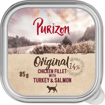 Krmivo pro kočku 6ks-6x85g Purizon Original kuřecí filet s krocanem a lososem krmivo pro kočky bez obilovin