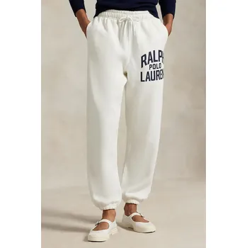 Tepláky Polo Ralph Lauren dámské, bílá barva, s potiskem, 211971758 00X, vel. L