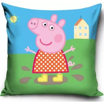 Povlak na dekorativní polštářek Carbotex Povlak na polštářek Prasátko Peppa V louži 40x40cm