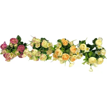 umělá květina Ranunculus / pryskyřník puget X6 - 34 cm mix barev Barva: Krémovo-růžová