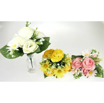 umělá květina Ranunculus kytice 7 květů - 27 cm mix barev Barva: Růžová