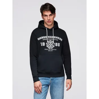 Pánská mikina Pánská mikina s kapucí a grafikou - černá V3 B1714 - XXL