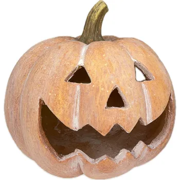 Svícen Dýně na svíčku polyresin sv. oranž pudr 29,5x28,5x28 cm