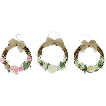 Věnec Věnec proutí s květinami pr.16 cm