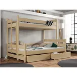 Patrová postel Albert Varianta: Pravá, Barva dřeva: Modrá, Rozměry: 140x200