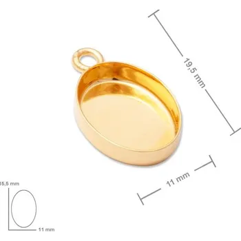 Přívěsek Stříbrný přívěsek s lůžkem 14 x 10 mm pozlacený 24K zlatem