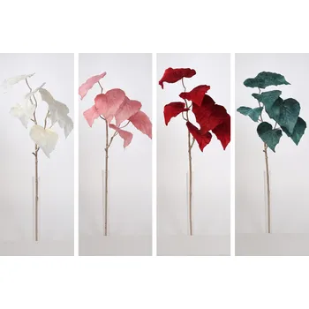 umělá květina Listy poinsettie samet LUX 63 cm mix barev Barva: Zelená