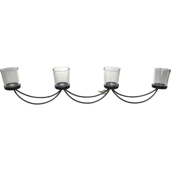 Svícen Svícen adventní X4 kov+sklo 55 cm