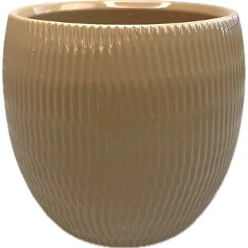 Obal na květináč Obal keramický PLISSEE pr.15 cm, v.13,5 cm beach gl.